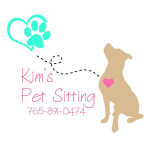 Kims Pet Sitting logo with dog and heart